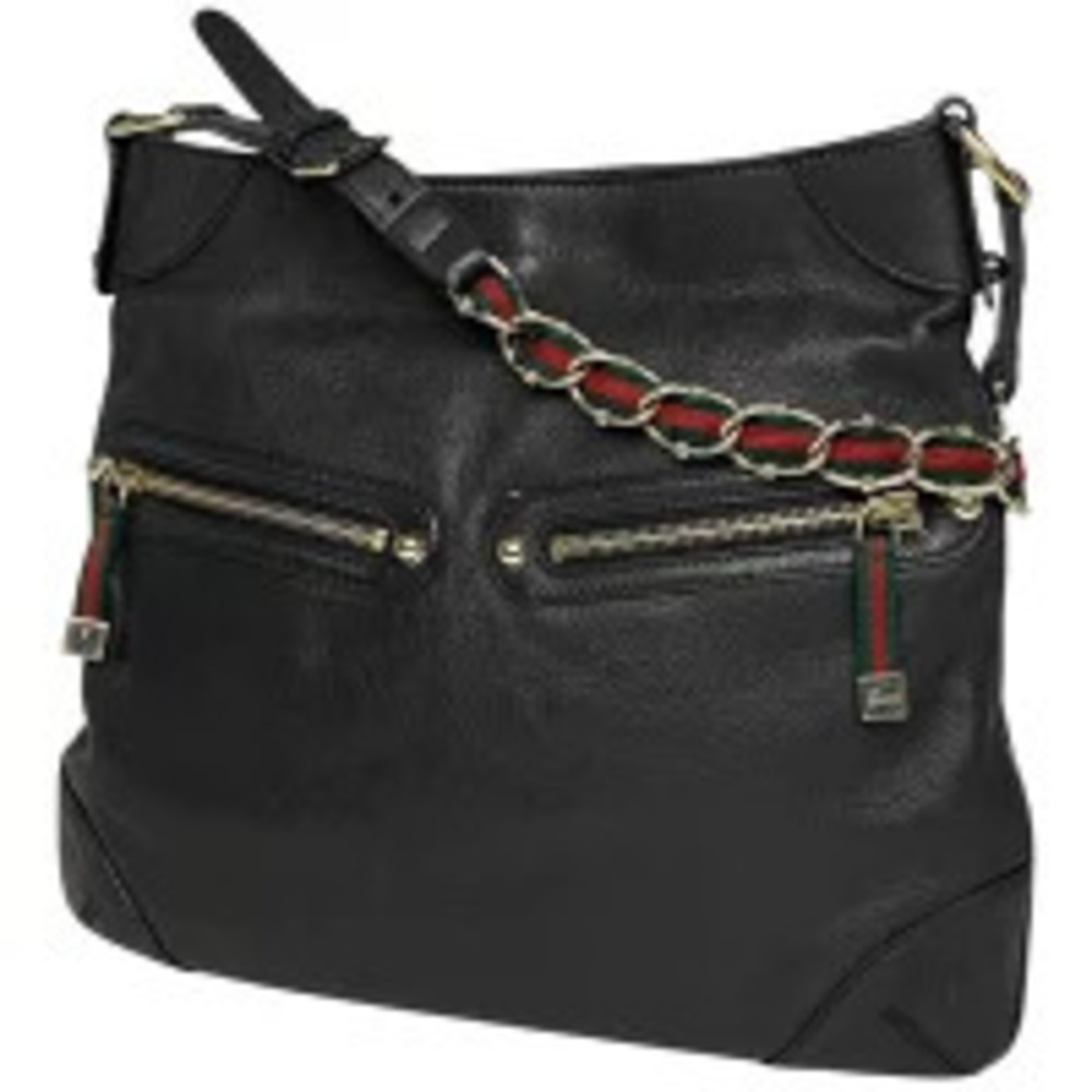 Gucci chain shoulder bag Sherry web leather black
